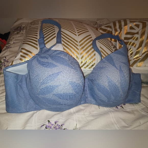 Blue Leaf Pattern Bra - Picture 1 of 4